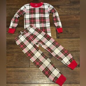Hanna Andersson Red and green Plaid Kids Pajama Set